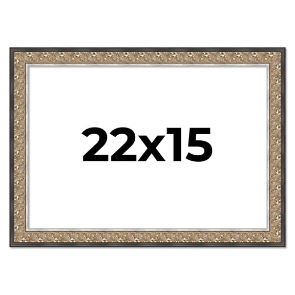 22x15 Frame Silver Real Wood Picture Frame Width 1.75 Inches | Interior Frame Depth 0.5 Inches |