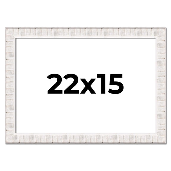 22x15 Frame White Sonoma Rustic Wood Picture Frame | 1.5 Inch Moulding Width | Complete with UV