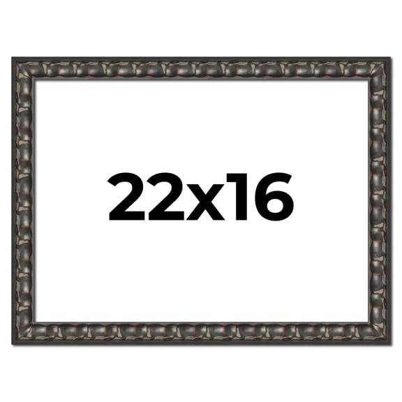 22x16 Frame Black-Brown Medieval Solid Wood Picture Frame | 1.5 Inch Moulding Width | Gotham