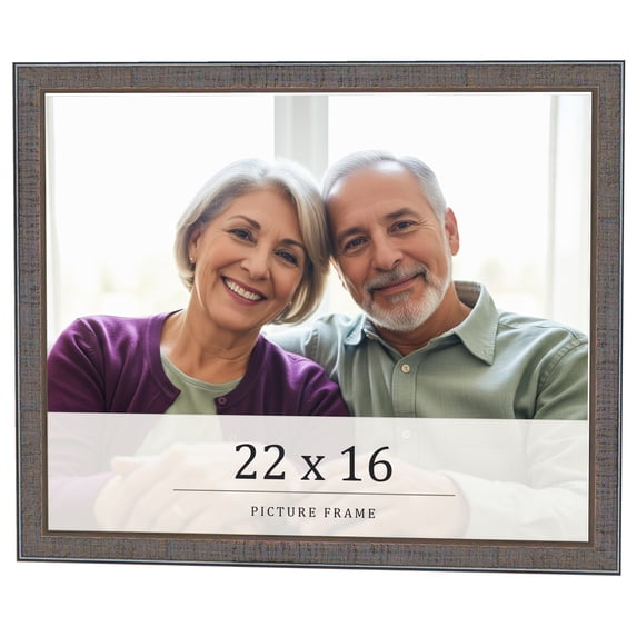 22x16 Frame Blue Kingsley Pewter Solid Wood Picture Frame Width 0.75 Inches |Interior Depth 0.5