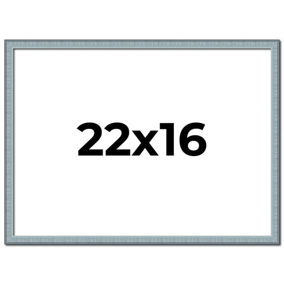 22x16 Frame Blue Scuffed Farm Board Solid Wood Picture Frame Width 0.75 Inches | Interior Depth 0.5