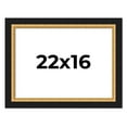 thumbnail image 1 of 22x16 Frame Gold Real Wood Picture Frame Width 2.25 Inches | Interior Frame Depth 0.5 Inches |, 1 of 8