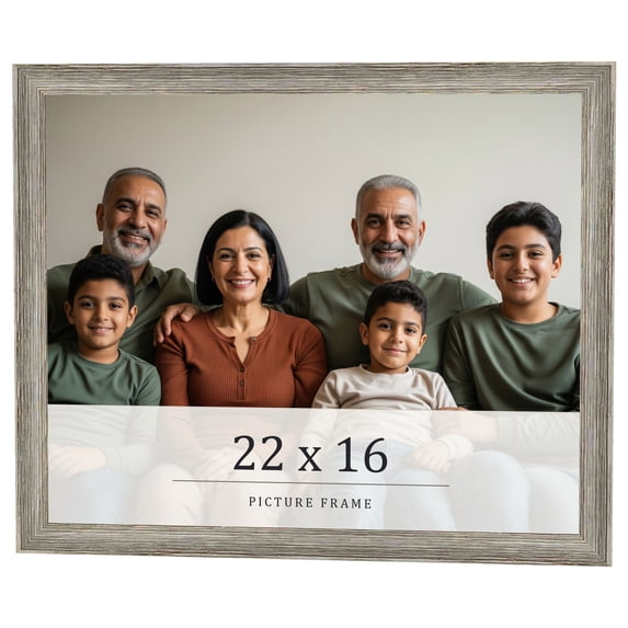 22x16 Frame Grey Solid Wood Picture Frame Width 1 Inches | Interior Frame Depth 0.5 Inches |