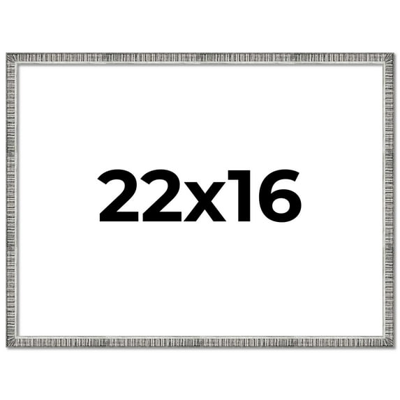 22x16 Frame Silver Grey Distressed Solid Wood Picture Frame | 0.75 Inch Moulding Width | Interior