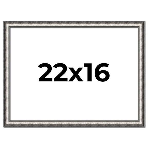 22x16 Frame Silver Real Wood Picture Frame Width 1.125 Inches | Interior Frame Depth 0.5 Inches |