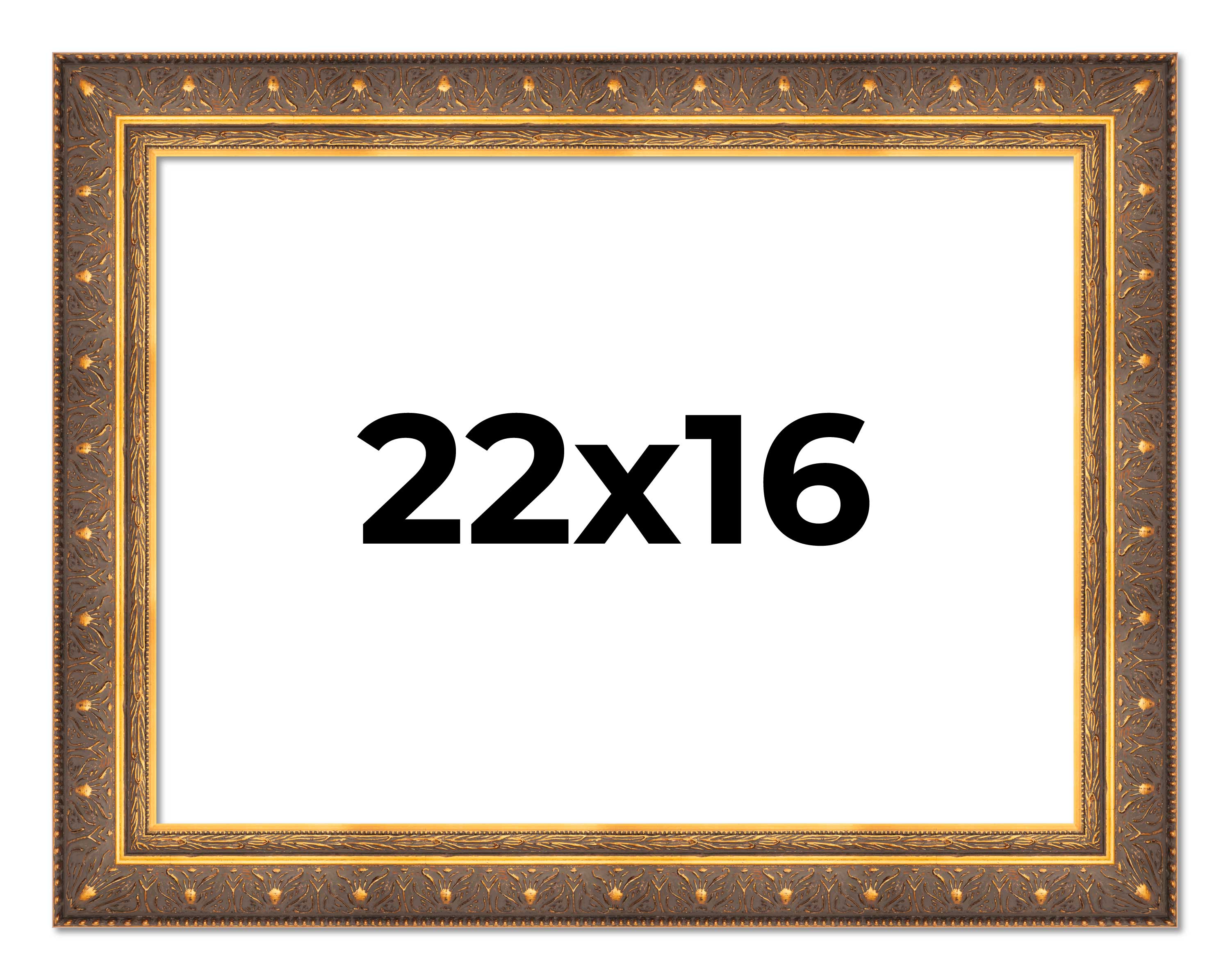 22x16 Frame Vintage Gold Solid Wood Picture Frame | 2.5 Inch Moulding ...