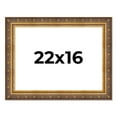 thumbnail image 1 of 22x16 Frame Vintage Gold Solid Wood Picture Frame | 2.5 Inch Moulding Width | Ornate Bronze Museo, 1 of 8