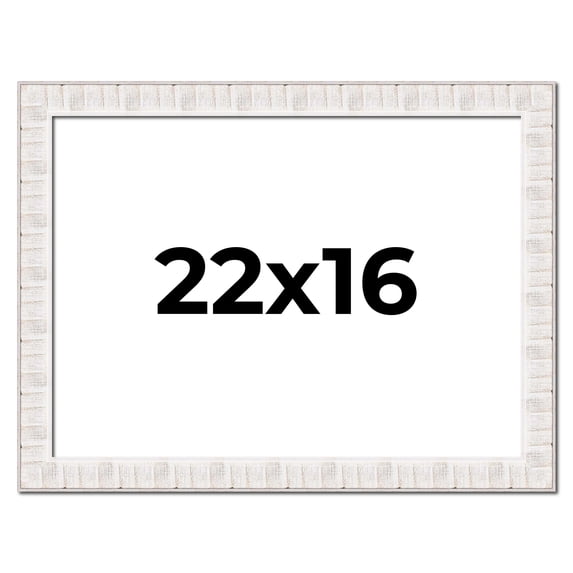 22x16 Frame White Sonoma Rustic Wood Picture Frame | 1.5 Inch Moulding Width | Complete with UV