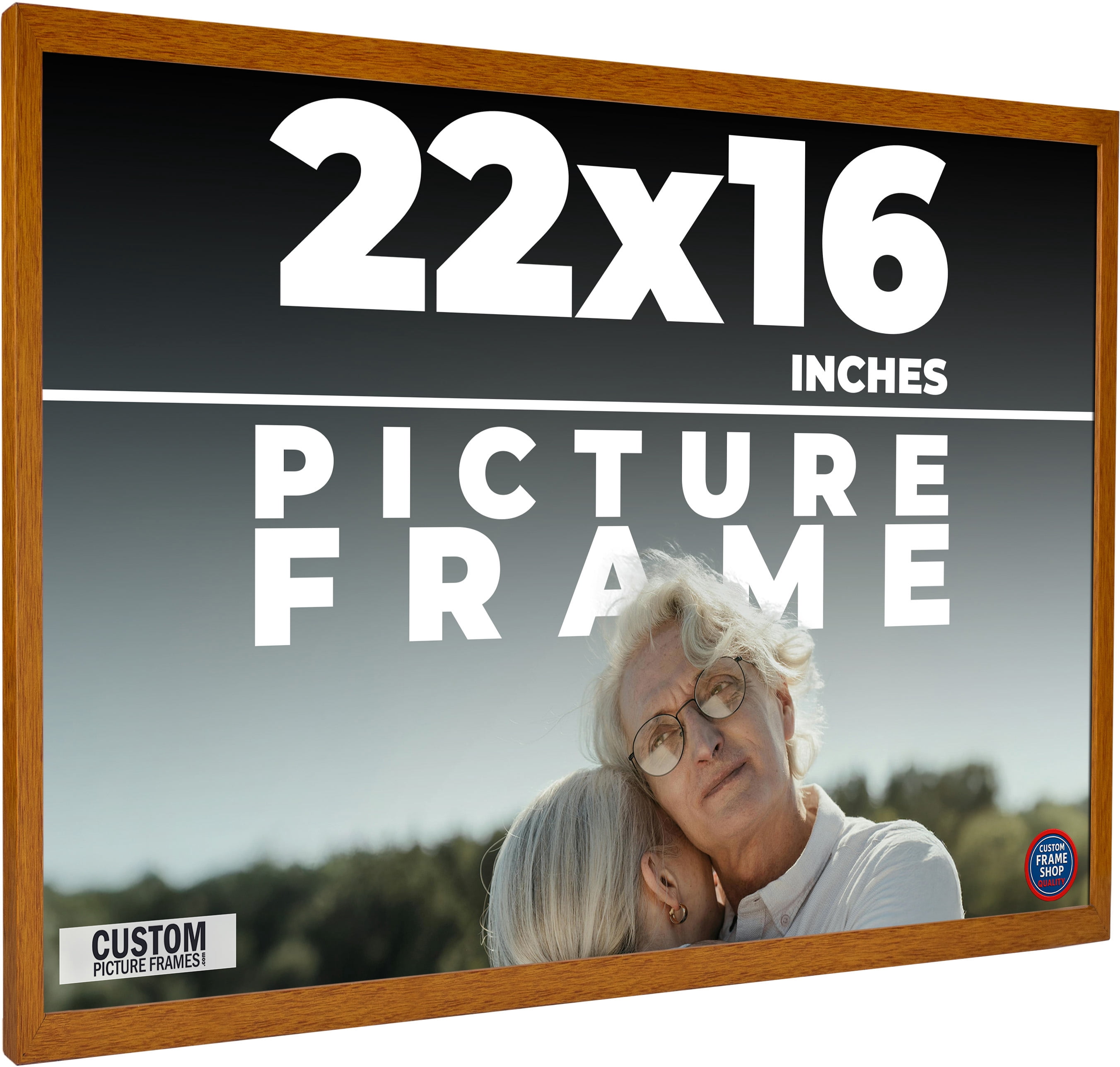 22x16 Honey Brown Real Wood Picture Frame Width 0.75 inches | Interior ...