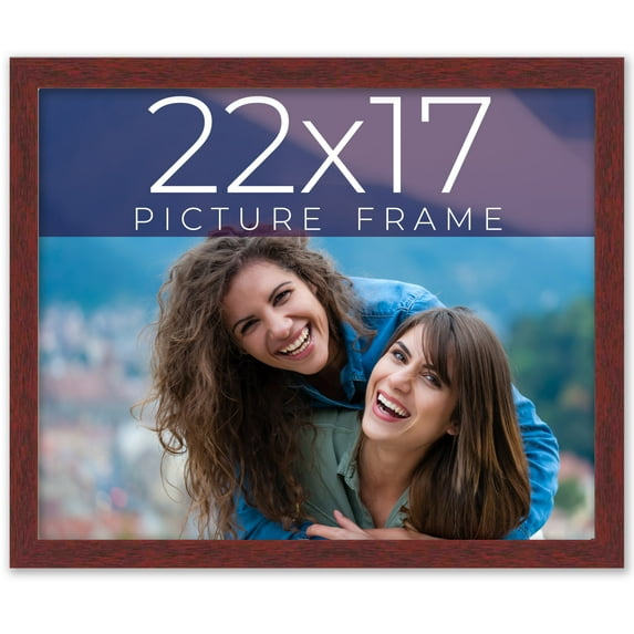 22x17 Frame Brown Solid Wood Picture Frame Width 0.75 Inches | Interior Frame Depth 0.5 Inches |