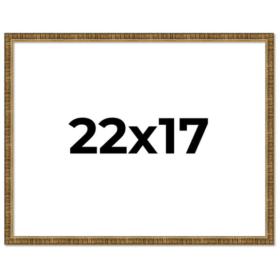 22x17 Frame Gold Kingsley Distressed Solid Wood Picture Frame Width 0.75 Inches | Interior Frame