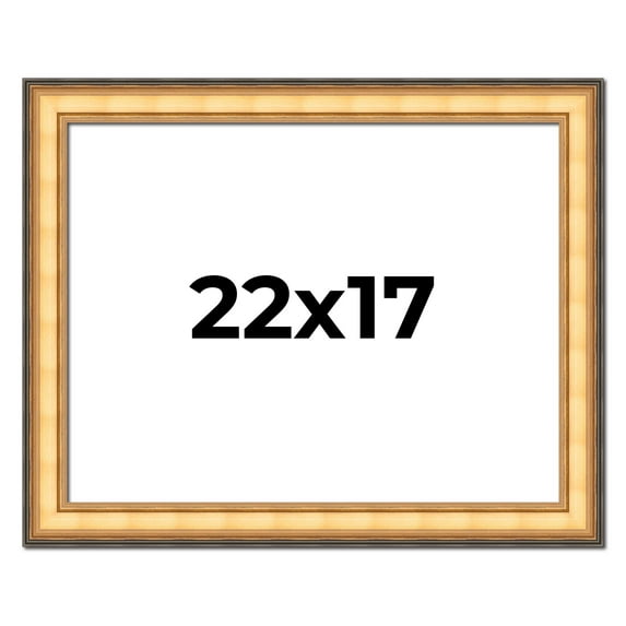 22x17 Frame Gold Plein Aire Solid Wood Picture Frame Width 2 Inches | Interior Frame Depth 0.5