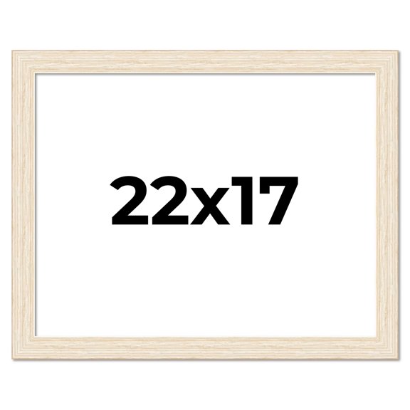 22x17 Frame White Barnwood Picture Frame Includes UV Acrylic Plexiglass, Acid Free Foam Backing