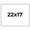 thumbnail image 1 of 22x17 Frame White Scuffed Rustic Solid Wood Picture Frame | 0.75 Inch Moulding Width| Includes UV, 1 of 8