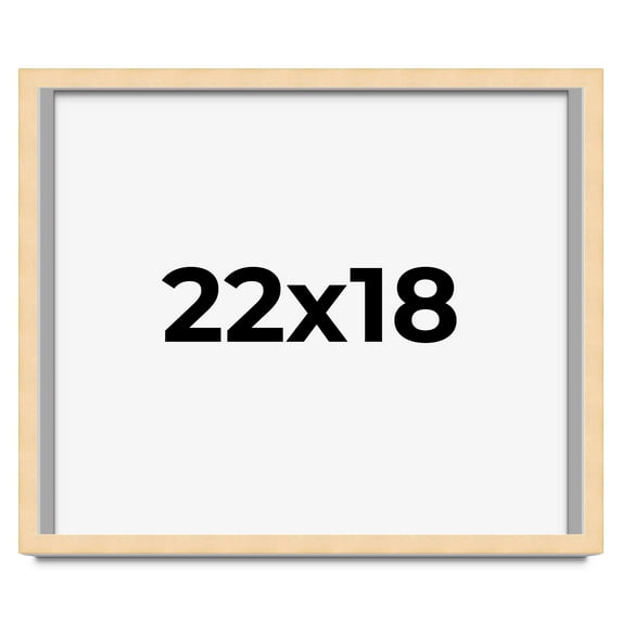 22x18 Frame Beige Real Wood Picture Frame Width 0.75 inches | Interior Frame Depth 0.5 inches |