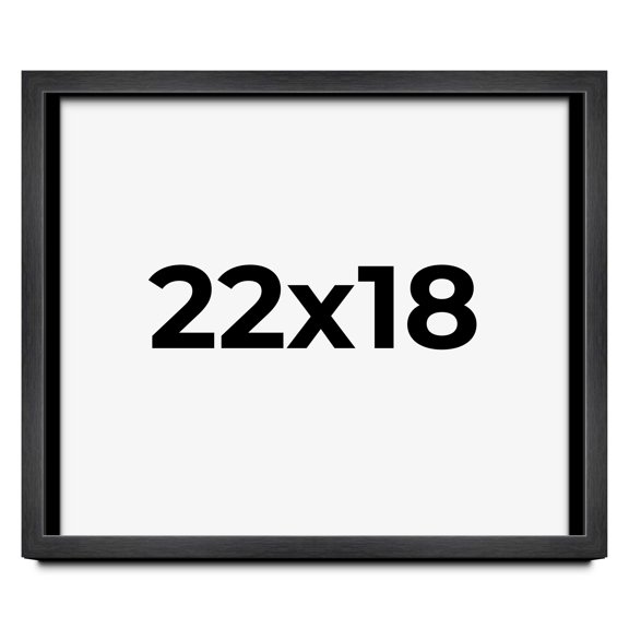 22x18 Frame Black Charcoal Grey Wood Textured Picture Frame | 0.75 Inch Moulding Width | Gunmetal