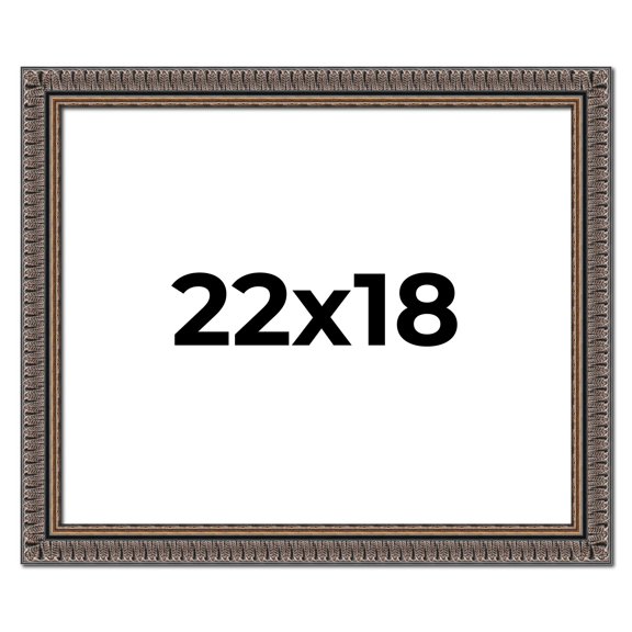 22x18 Frame Black Feather Payton Ornate Solid Wood Picture Frame Width 1.75 Inches | Interior Depth