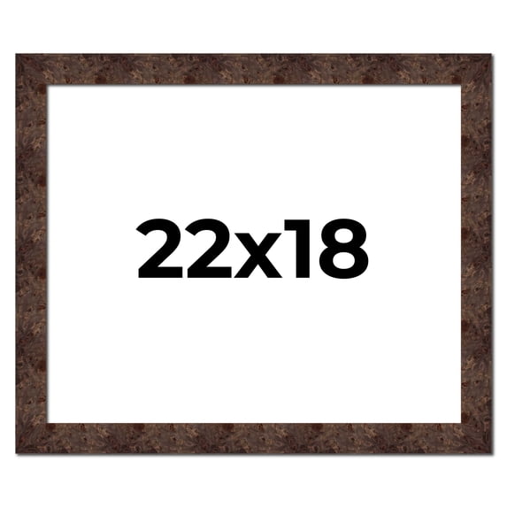 22x18 Frame Brown Burl Real Wood Picture Frame Width 1.625 Inches | Interior Frame Depth 0.5 Inches