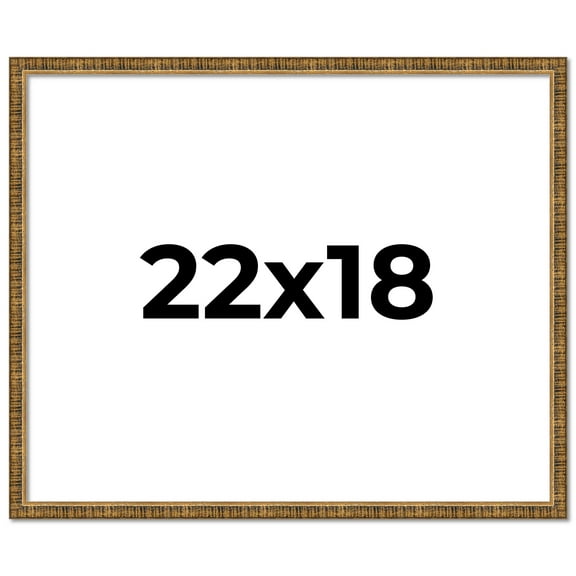 22x18 Frame Gold Kingsley Distressed Solid Wood Picture Frame Width 0.75 Inches | Interior Frame