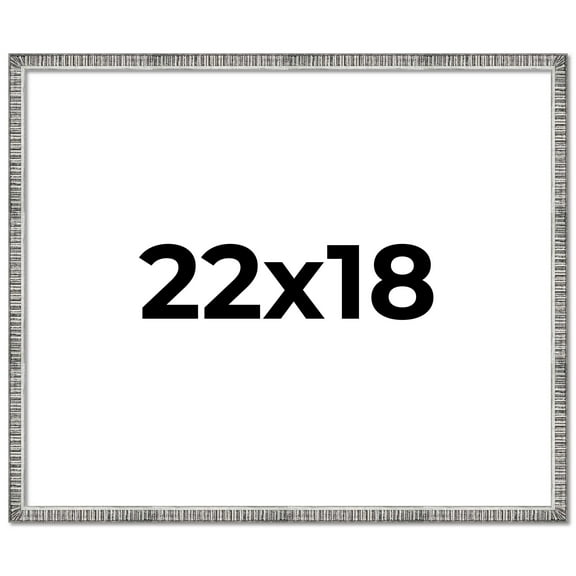 22x18 Frame Silver Grey Distressed Solid Wood Picture Frame | 0.75 Inch Moulding Width | Interior