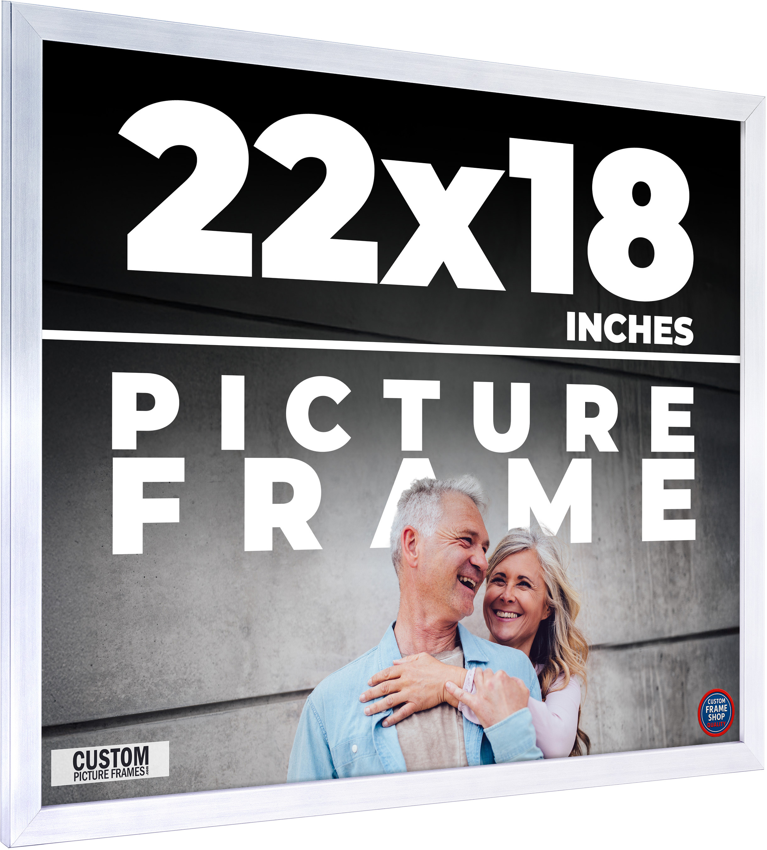 22x18 Frame Silver Real Wood Picture Frame Width 0.75 inches | Interior ...