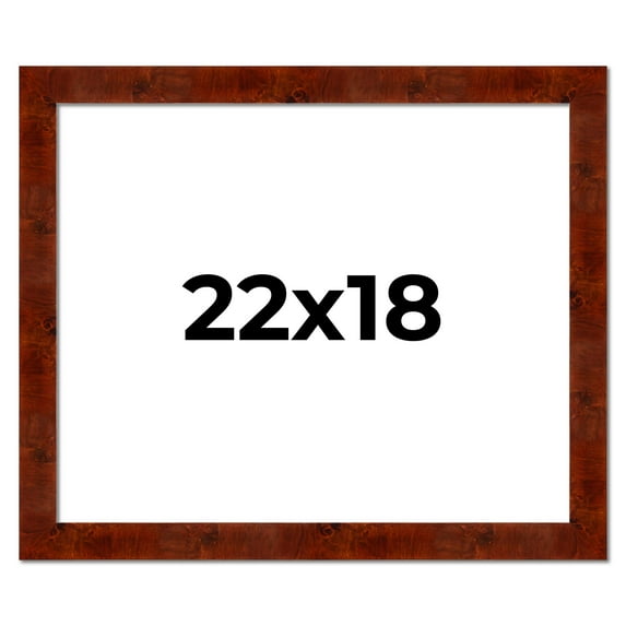 22x18 Walnut Brown Veneer Real Wood Picture Frame Width 1.75 inches | Interior Frame Depth 0.5