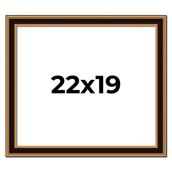 22x19 Frame Gold Brown Plein Air Vintage Solid Wood Picture Frame | 1.75 Inches Moulding Width |
