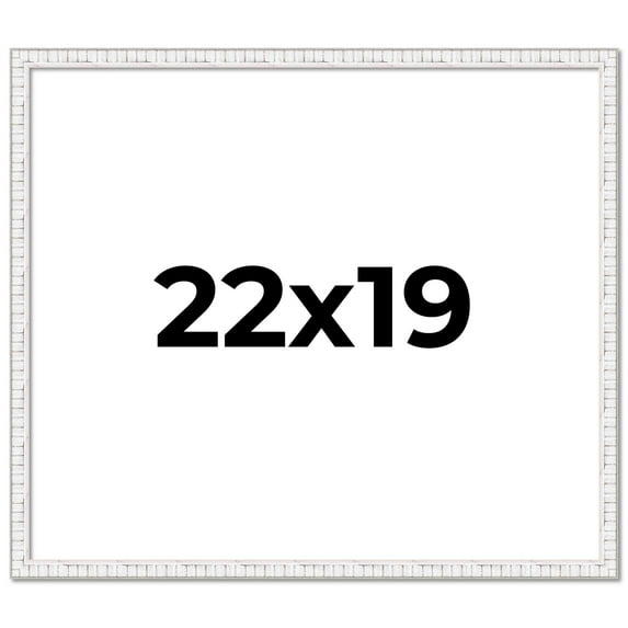 22x19 Frame White Scuffed Rustic Solid Wood Picture Frame | 0.75 Inch Moulding Width| Includes UV