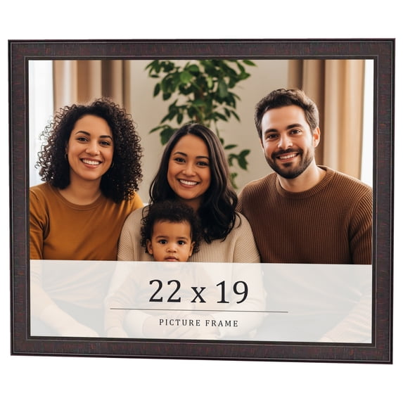 22x19 Rustic Brown Real Wood Picture Frame Width 0.75 inches | Interior Frame Depth 0.5 inches |