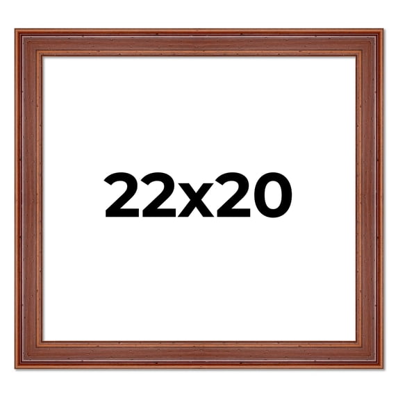 22x20 Frame Brown Old Farmhouse Waxed Board 2" Wide Wood Frame Width 2 Inches | Interior Depth 0.5