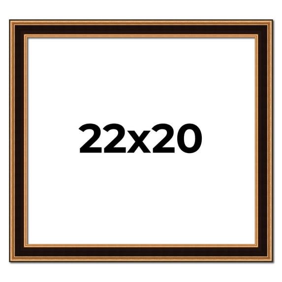 22x20 Frame Gold Brown Plein Air Vintage Solid Wood Picture Frame | 1.75 Inches Moulding Width |