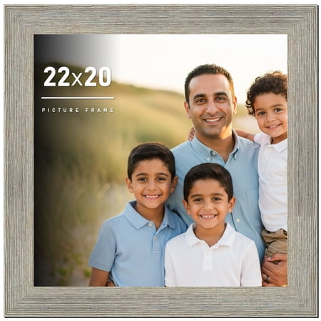 22x20 Frame Gray Barnwood Rustic Solid Wood Picture Frame | 1.5 Inch Moulding Width | Includes UV