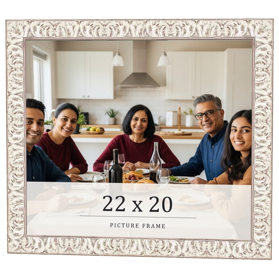 22x20 Frame White Real Wood Picture Frame Width 1.5 inches | Interior Frame Depth 0.5 inches |