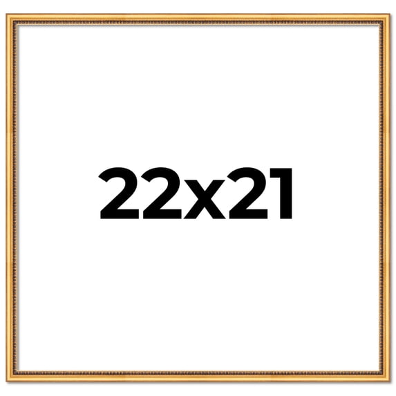 22x21 Frame Beaded Gold Solid Wood Picture Frame | 0.75 Inches Moulding Width | Liscio Oro