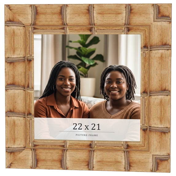 22x21 Frame Beige Real Wood Picture Frame Width 3 inches | Interior Frame Depth 0.5 inches |
