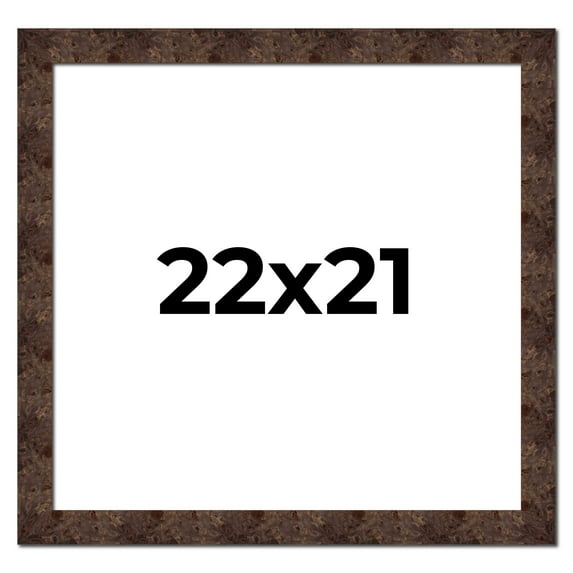 22x21 Frame Brown Burl Real Wood Picture Frame Width 1.625 Inches | Interior Frame Depth 0.5 Inches
