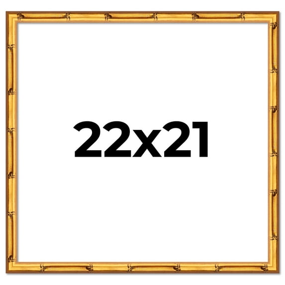 22x21 Frame Gold Bamboo Solid Wood Picture Frame | 1 Inch Moulding Width | Interior Frame Depth