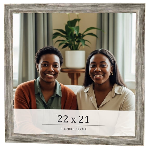 22x21 Frame Grey Solid Wood Picture Frame Width 1 Inches | Interior Frame Depth 0.5 Inches |