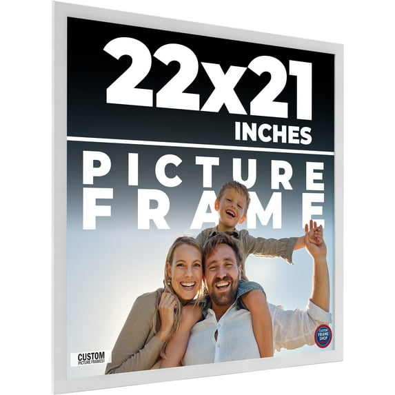 22x21 Frame White Solid Wood Picture Frame Includes UV Acrylic Shatter Guard Front, Acid Free Foam