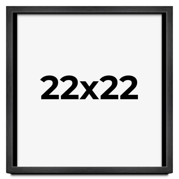 22x22 Frame Black Charcoal Grey Wood Textured Picture Frame | 0.75 Inch Moulding Width | Gunmetal