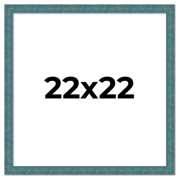22x22 Frame Blue Rustic Barnwood Solid Wood Picture Frame Width 1.25 Inches | Interior Depth 0.5