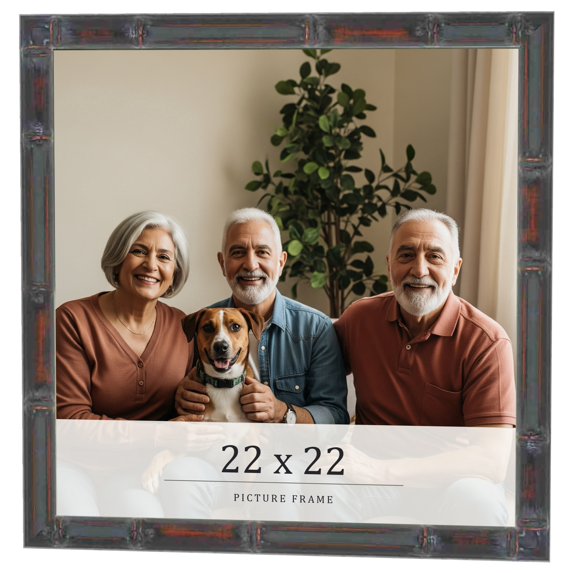 22x22 Frame Brown Bamboo with Dark Coffee/Walnut Finish | Solid Wood Picture Frame Width 0.75