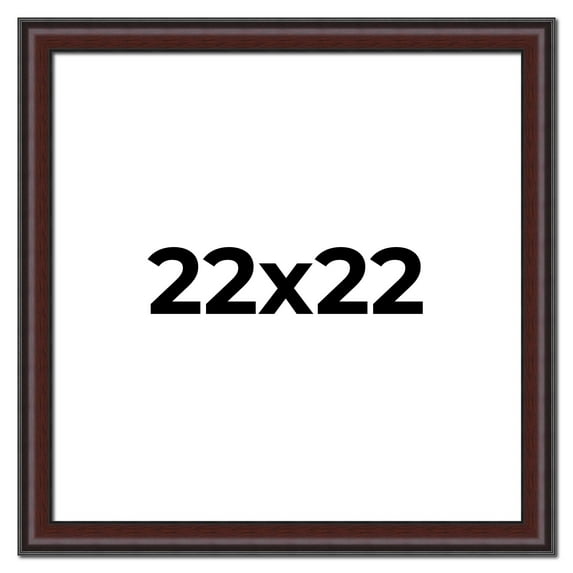 22x22 Frame Brown Round Mahogany Solid Wood Picture Frame | 1.625 Inch Moulding Width | with UV