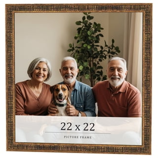 22x22 Frame Gold Kingsley Distressed Solid Wood Picture Frame Width 0.75 Inches | Interior Frame