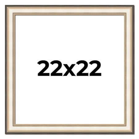 22x22 Frame Gold Silver Plein Aire 2" Inch Wide Moulding Solid Wood Picture Frame | Modena