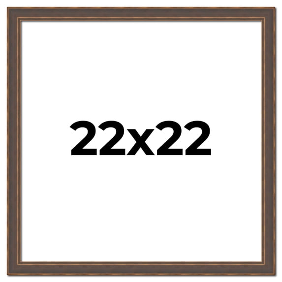 22x22 Frame Golden Caramel Solid Wood Bronze Picture Frame | 1.25 Inch Moulding Width | 0.5 Inch