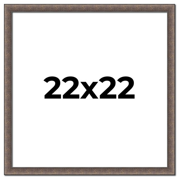 22x22 Frame Silver Real Wood Picture Frame Width 1.25 Inches | Interior Frame Depth 0.5 Inches |