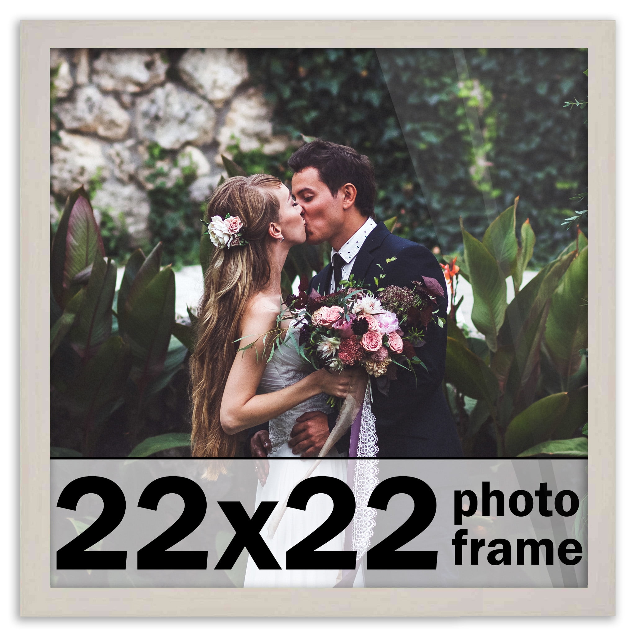22x22 Frame White Wash Picture Frame Modern Photo Frame Includes UV