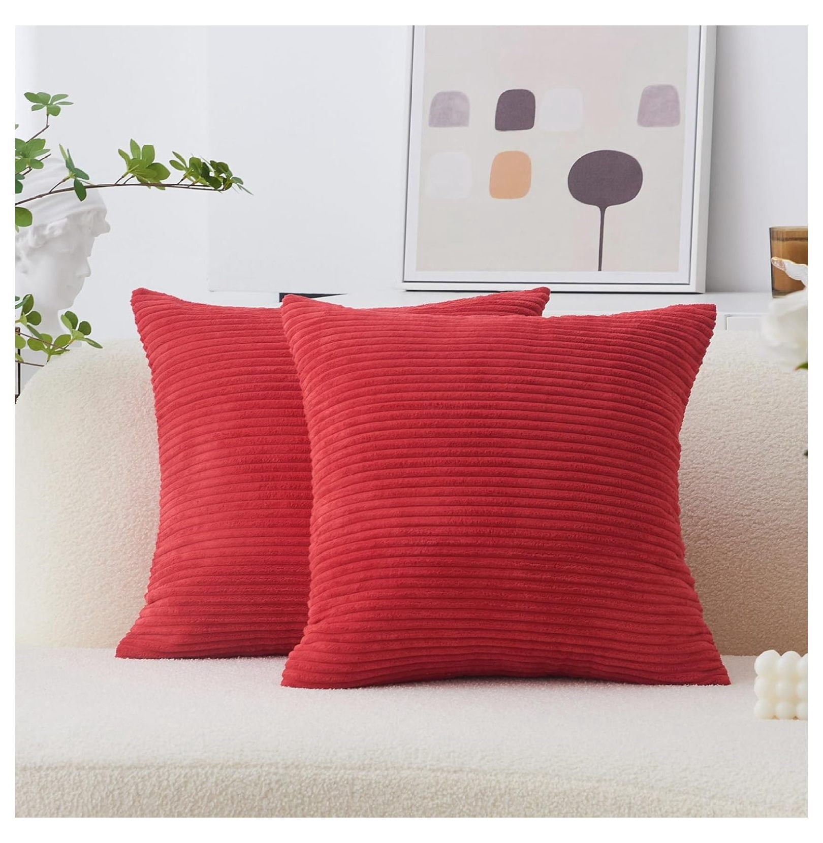 22x22 Pillow Covers Set of 2 Decorative Throw Pillows for Couch Striped ...