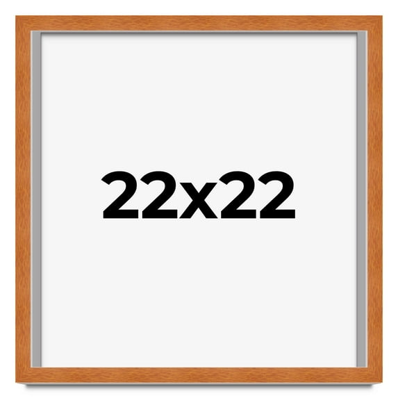 22x22 Shadow Box Frame Brown | 0.875 Inches Deep Real Wood Contemporary Shadowbox Display Frame |